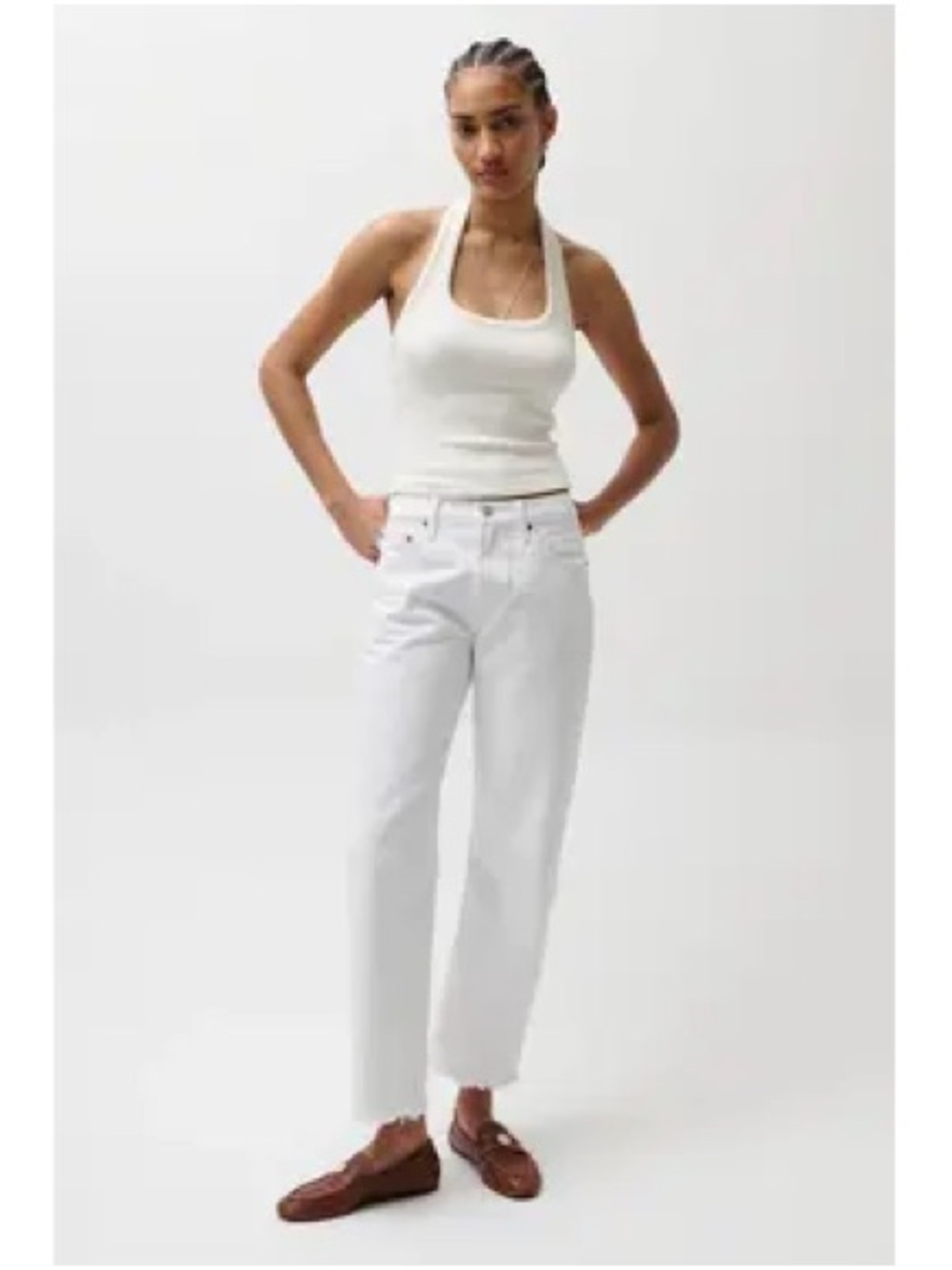 Pistola- White High-Rise Straight Leg Women’s Jeans